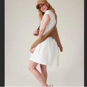 ATHLETA White Poplin Performance Dress